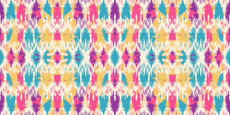 Seamless batik pattern,Seamless tribal batik pattern,and Seamless colorful pattern resemble ethnic boho, Aztec,and ikat styles.designed for use in fabric,curtain,carpet,Batikのイラスト素材