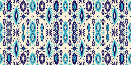 Seamless batik pattern,Seamless tribal batik pattern,and Seamless colorful pattern resemble ethnic boho, Aztec,and ikat styles.designed for use in fabric,curtain,carpet,Batikのイラスト素材