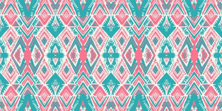 Seamless batik pattern,Seamless tribal batik pattern,and Seamless colorful pattern resemble ethnic boho, Aztec,and ikat styles.designed for use in fabric,curtain,carpet,Batikのイラスト素材