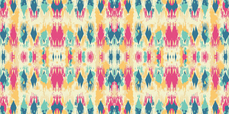 Seamless batik pattern,Seamless tribal batik pattern,and Seamless colorful pattern resemble ethnic boho, Aztec,and ikat styles.designed for use in fabric,curtain,carpet,Batikのイラスト素材