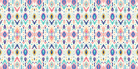 Seamless batik pattern,Seamless tribal batik pattern,and Seamless colorful pattern resemble ethnic boho, Aztec,and ikat styles.designed for use in fabric,curtain,carpet,Batikのイラスト素材
