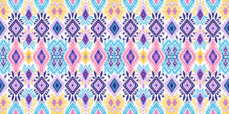 Seamless batik pattern,Seamless tribal batik pattern,and Seamless colorful pattern resemble ethnic boho, Aztec,and ikat styles.designed for use in fabric,curtain,carpet,Batikのイラスト素材