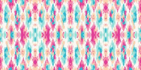 Seamless batik pattern,Seamless tribal batik pattern,and Seamless colorful pattern resemble ethnic boho, Aztec,and ikat styles.designed for use in fabric,curtain,carpet,Batikのイラスト素材