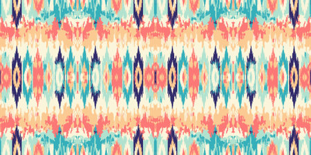 Seamless batik pattern,Seamless tribal batik pattern,and Seamless colorful pattern resemble ethnic boho, Aztec,and ikat styles.designed for use in fabric,curtain,carpet,Batikのイラスト素材
