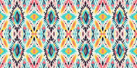 Seamless batik pattern,Seamless tribal batik pattern,and Seamless colorful pattern resemble ethnic boho, Aztec,and ikat styles.designed for use in fabric,curtain,carpet,Batikのイラスト素材