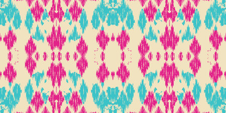 Seamless batik pattern,Seamless tribal batik pattern,and Seamless colorful pattern resemble ethnic boho, Aztec,and ikat styles.designed for use in fabric,curtain,carpet,Batikのイラスト素材