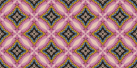 Seamless batik pattern,Seamless tribal batik pattern,and Seamless colorful pattern resemble ethnic boho, Aztec,and ikat styles.designed for use in fabric,curtain,carpet,Batikのイラスト素材