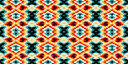 Seamless batik pattern,Seamless tribal batik pattern,and Seamless colorful pattern resemble ethnic boho, Aztec,and ikat styles.designed for use in fabric,curtain,carpet,Batikのイラスト素材