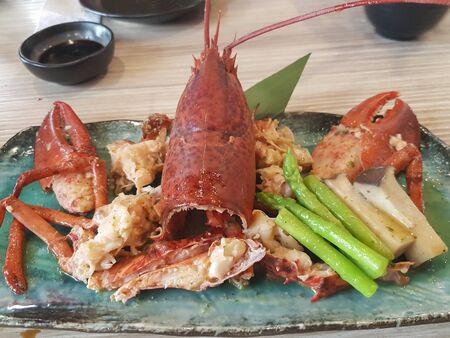 Stir fried lobster butterの写真素材
