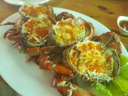 Steamed sea crabの写真素材