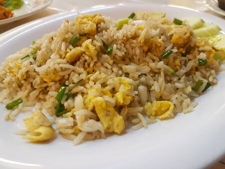 Fried rice with eggsの写真素材