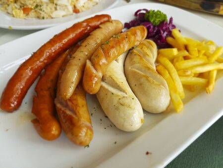 Grilled mixed sausagesの写真素材
