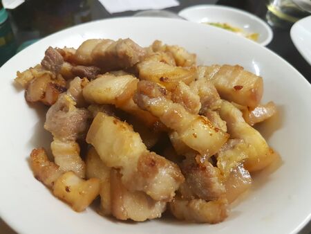 fried pork bellyの写真素材