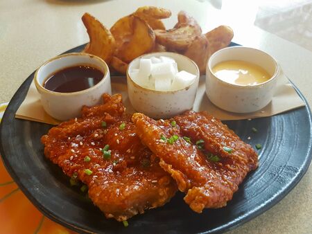 Fried chicken Korean styleの写真素材