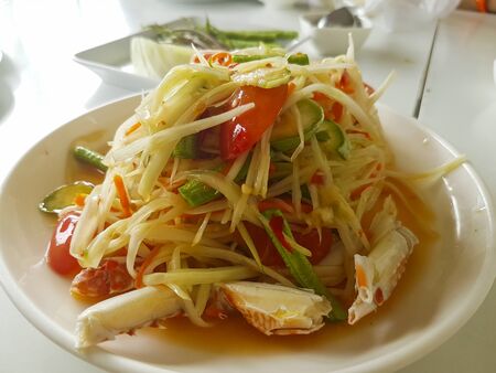 Spicy crab papaya saladの写真素材