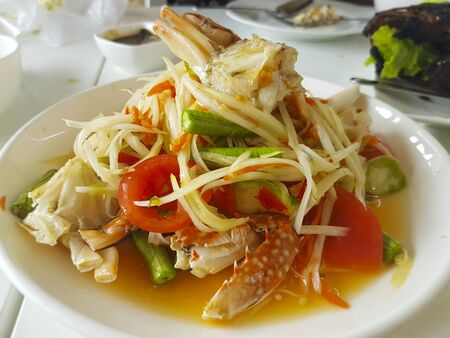 Spicy crab papaya saladの写真素材