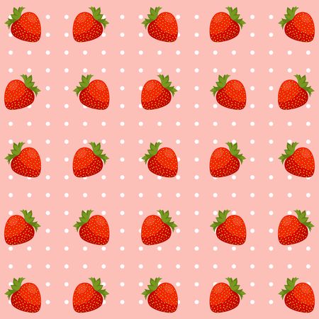 Strawberry Seamless Pattern Backgroundのイラスト素材