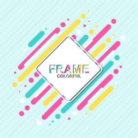 Colorful Frame Background with Vintage blue Vector illustrationのイラスト素材