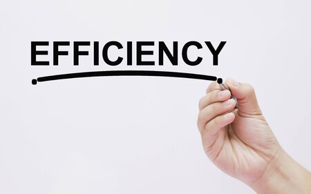 The hand writing efficiencyの写真素材