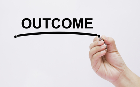 The hand writing outcomeの写真素材