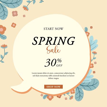 Spring Sale Banner, Spring sale template, sale template, banner sale templateのイラスト素材