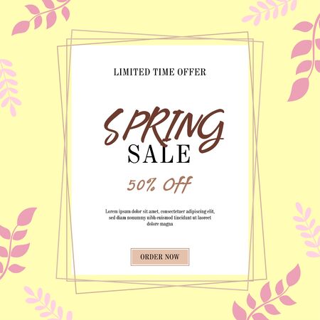 Spring Sale Banner, Spring sale template, sale template, banner sale templateのイラスト素材