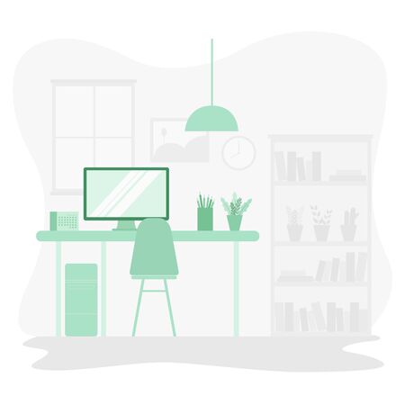 concept illustration. work from home, work at home, stay at homeのイラスト素材