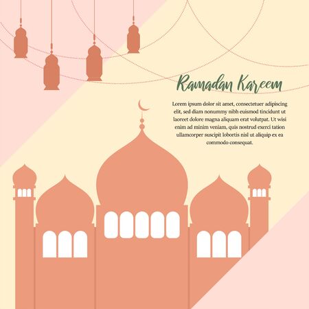Ramadan Kareem Banner, Ramadan kareem set of poster and greeting, Ramadan Backgroundのイラスト素材