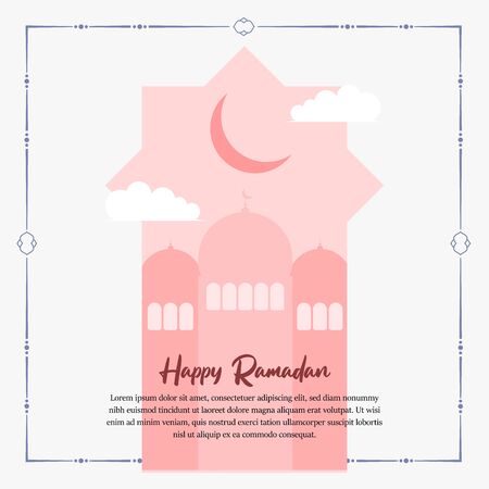 Ramadan Kareem Banner, Ramadan kareem set of poster and greeting, Ramadan Backgroundのイラスト素材