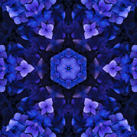 Abstract Blue Flowers Kaleidoscope Mandala Ornament