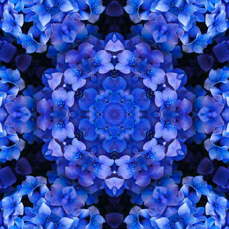 Abstract Blue Flowers Kaleidoscope Mandala Ornament