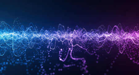 Abstract digital background with particles. Network connection structure. 3d renderingの素材