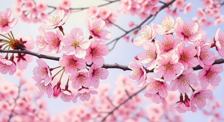 cherry blossom sakura in spring season, soft focus backgroundの素材