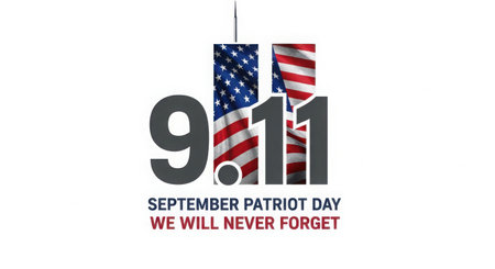 9/11 Patriot Day. We will never forget. Banner. Vector illustration.の素材