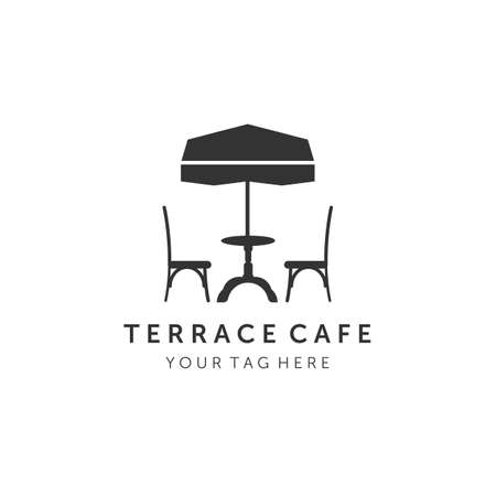 terrace cafe vintage logo vector illustration template designのイラスト素材
