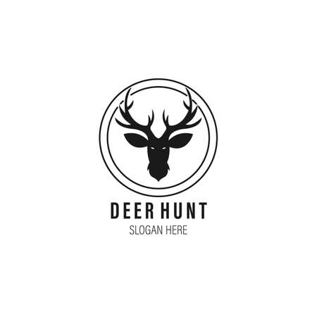 deer hunt vintage logo vector illustration template designのイラスト素材