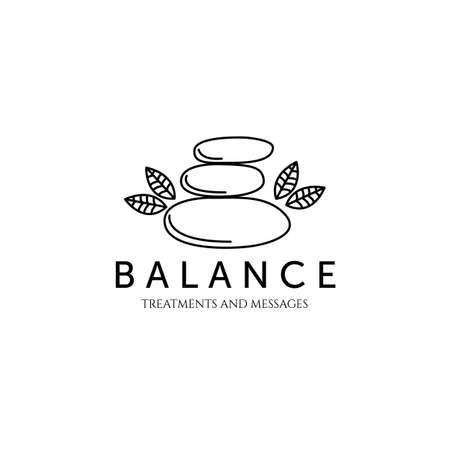balance stone line art logo vector illustration template designのイラスト素材