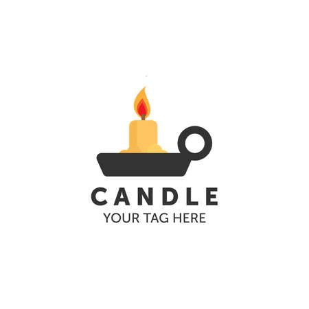 candle logo vector color illustration designのイラスト素材