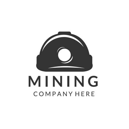 mining vintage color emblem icon logo vector illustration template designのイラスト素材