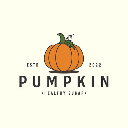 pumpkin logo vintage color vector icon template illustration designのイラスト素材