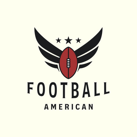 vector american football vintage style logo with swing template illustration designのイラスト素材