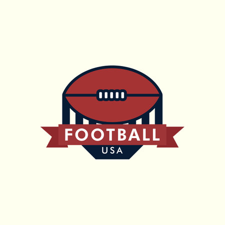 football american vintage style logo vector template illustration designのイラスト素材