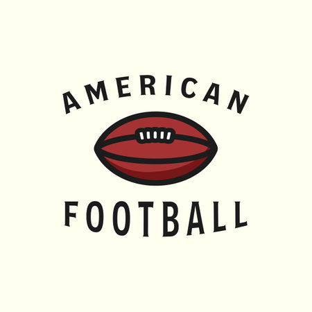 vector american football vintage style logo template illustration designのイラスト素材