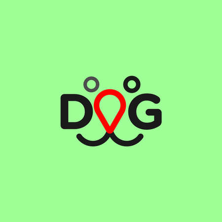 letter dog logo design with pin in the nose vector design templateのイラスト素材