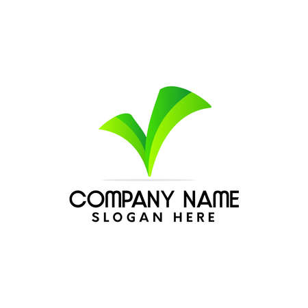 initials v leaf logo design modern vector templateのイラスト素材