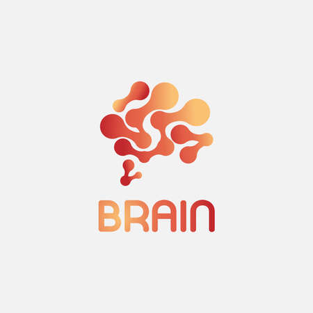 brain logo design illustration modern vector template icon symbol logotype templateのイラスト素材