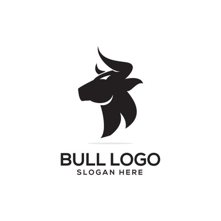 head bull logo design vector template silhouette illustrationのイラスト素材