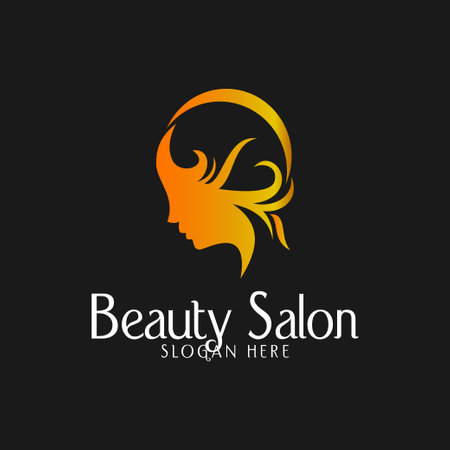 logo design for beauty salon illustration woman face beauty feminine and white background modern vectorのイラスト素材