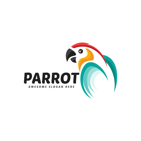 colorful parrot logo design,modern bird logo, icon, symbol vector templateのイラスト素材