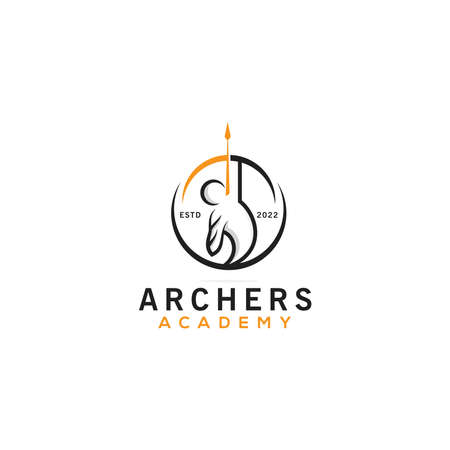 creative abstract archery symbol icon logo design vector illustration, sports logo, templateのイラスト素材